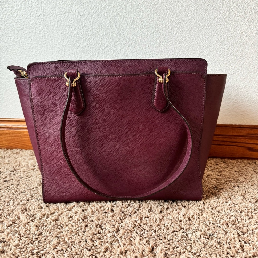 MICHAEL Michael Kors Burgundy Dee Dee Convertible Tote Bag - Picture 2 of 14